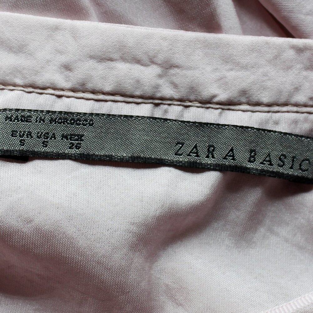 Zara Basic Long Sleeve Ruffled Front Button Down … - image 7